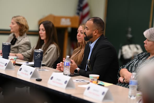 Staff working with clients